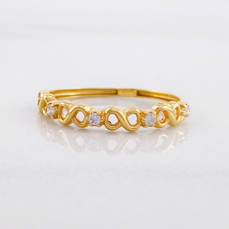 Anillo Infinito Intercalado 0.95g / T5 1/4 Oro Amarillo 18K