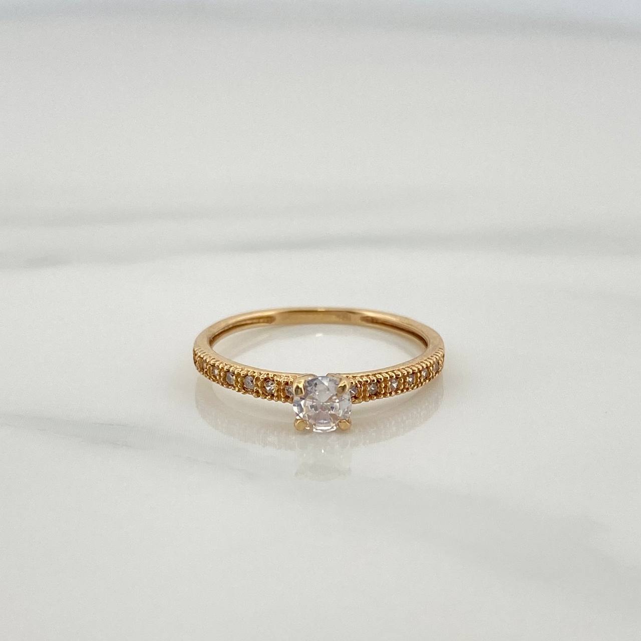 Anillo Solitario Churumbela 1.4gr / T5 1/2 / 3/4 in / Oro Amarillo 18K $