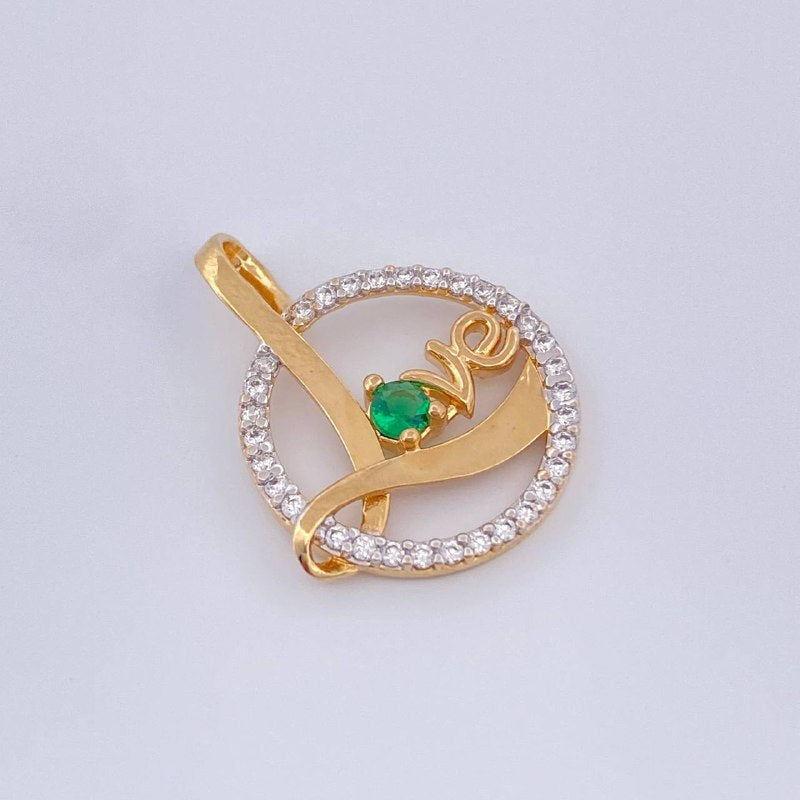 Dije Love 1.25gr / 3/4 in / Dos Oros Amarillo Blanco 18K &