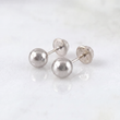 Topos Bola 0.7gr / 6mm Lisa Oro Blanco 18K &