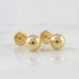 Plain Bead Stud Earrings 0.6 g / in / 6 mm Yellow Gold 18K
