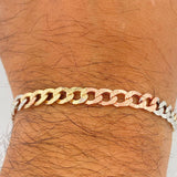 Cuban Bracelet 7.2gr / 8.5in / Three Golds +3 14K Italy &