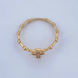 Cross Beads Ring 1.7gr / Size 7 1/2 / 18K Yellow Gold &