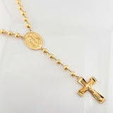 Rosario Cruz Cristo Virgen Milagrosa 53.45gr / 29 1/2 in / 8mm Oro Amarillo 18K *