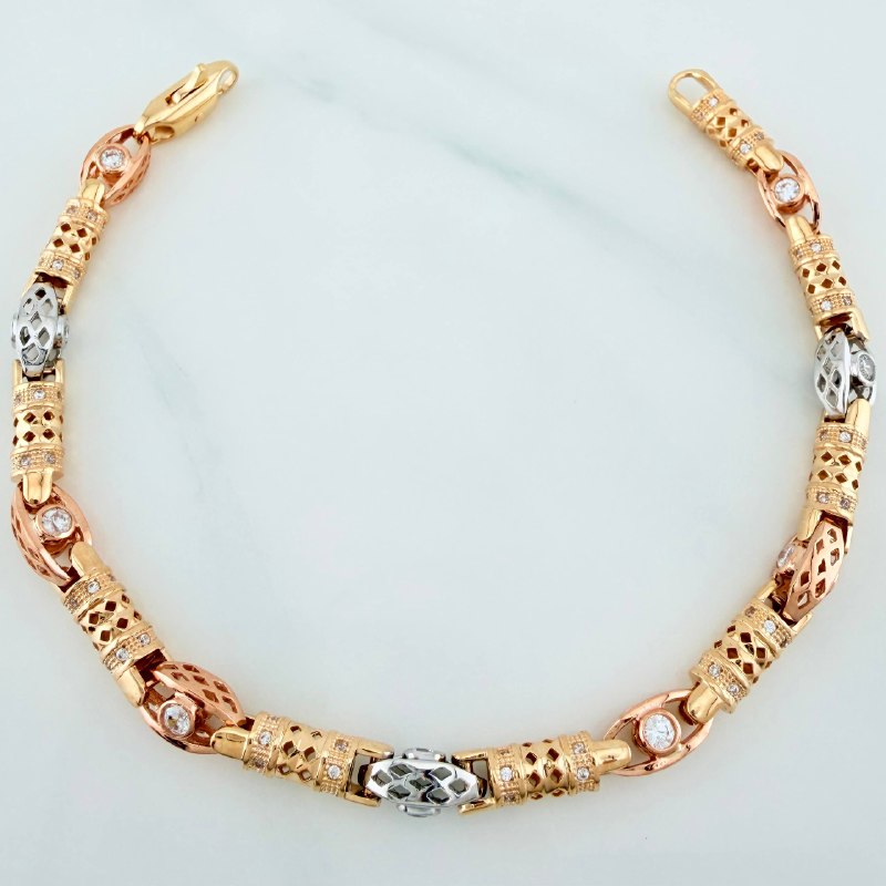 Bracelet Barril Enmallado 18.85 g / 7 3/4 in / 5 mm Tres Oros 18K