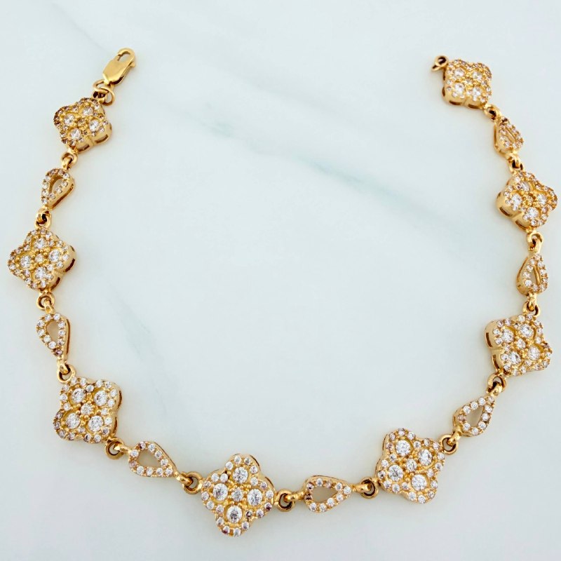 Clover Bracelet Drop 12.8 g / 8 in / 9.4 mm Yellow Gold 18K