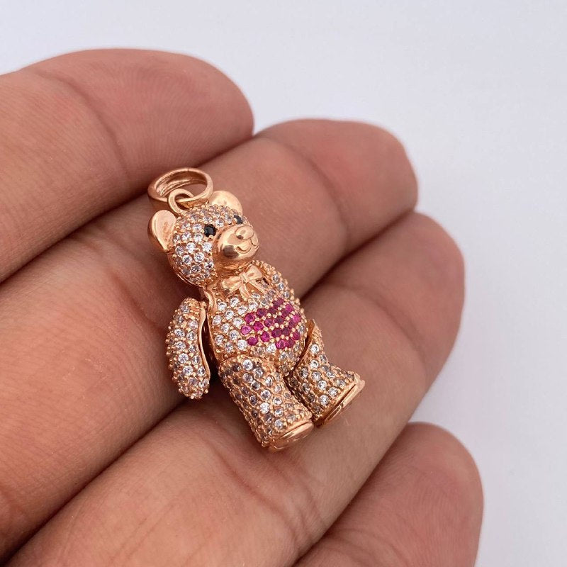 Dije Oso Articulado Corazon 8.1gr / 3.5cm / Oro 18K &
