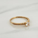 Anillo Solitario Churumbela 1.4gr / T5 1/2 / 3/4 in / Oro Amarillo 18K $