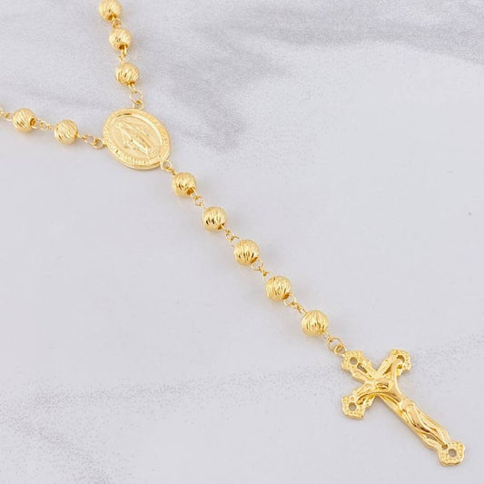 Miraculous Virgin Rosary 23g / 26 in / 7mm Yellow Gold 18K