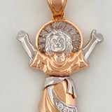 Divine Child Pendant 6.95 g / 1 3/4 in Two-tone White and Rose 18K Gold