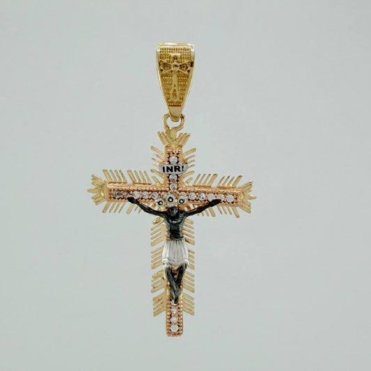 Dije Cruz Cristo Milagroso De Buga 5.5 g / 2 in Tres Oros 18K