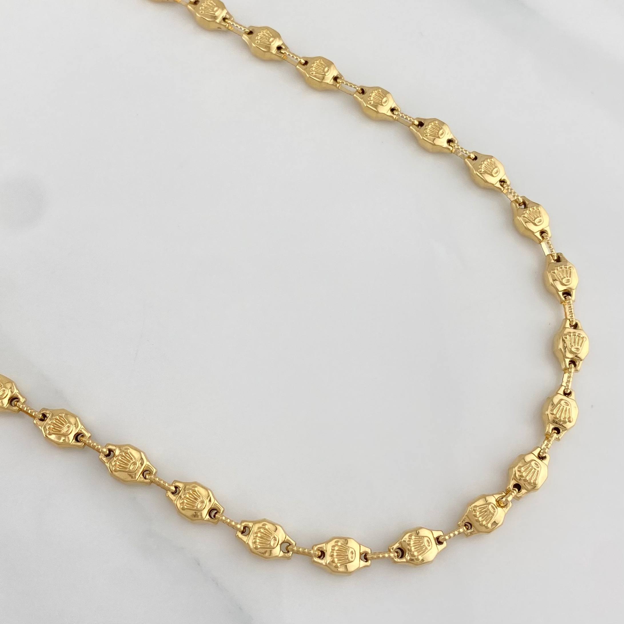 Rustic Chain Crown 16.35 g / 24 in / 5.6 mm 18K Yellow Gold