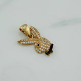 Dije Conejo 2.25 g / 1 in Dos Oros Negro Amarillo 18K