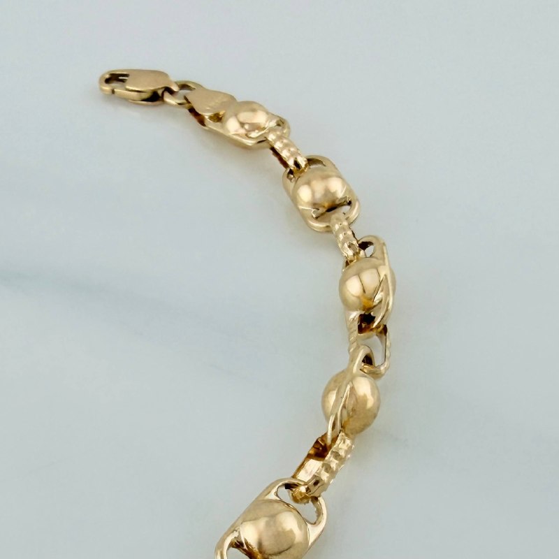 Pulso Rustico Burbujas 5.1 g / 8 in / 4.45 mm Oro Amarillo 18K