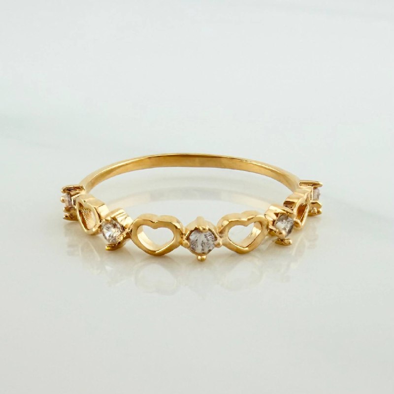 Intercepted Hearts Channel Ring 1.45 g / T7 3/4 18K Yellow Gold