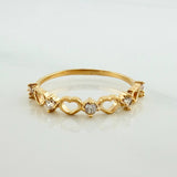 Intercepted Hearts Channel Ring 1.45 g / T7 3/4 18K Yellow Gold