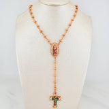 Rosary Virgin of Guadalupe 13.55 g / 15 1/4 in / 4 mm 18K Rose Gold