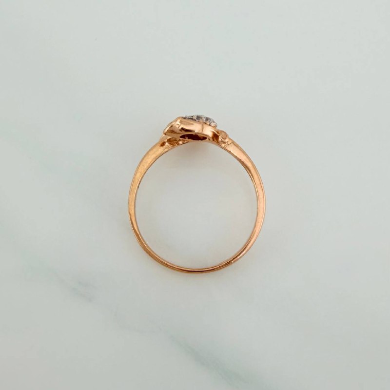 Anillo Rosas 2.7gr / T7 1/4 / 3/4 in / Dos Oros Blanco Rosa 18K $