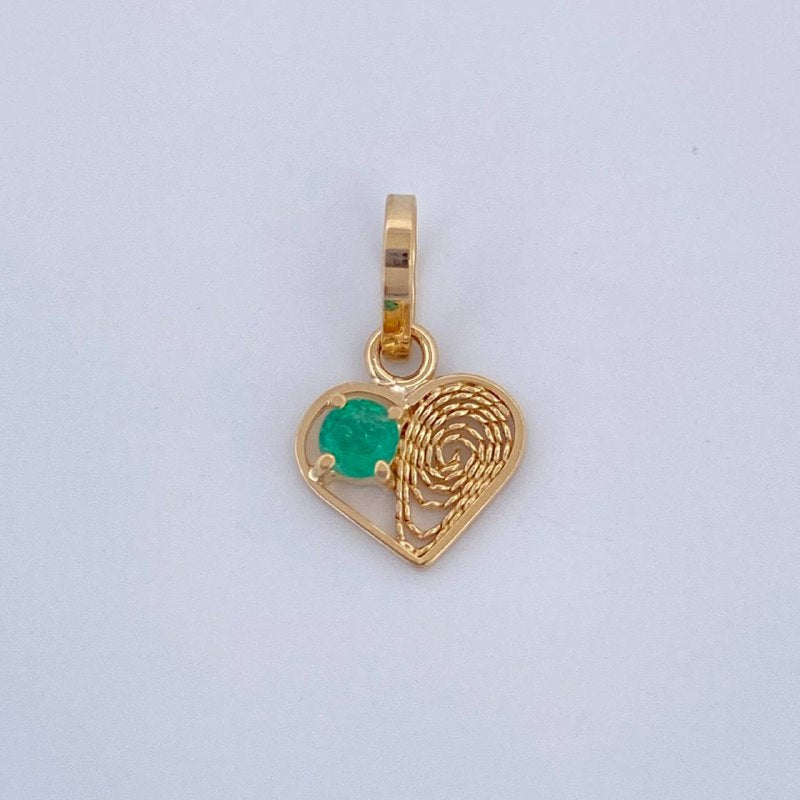 Filigree Heart Pendant 0.45gr / 1/2 in / 18K Yellow Gold &