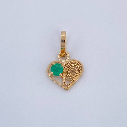 Filigree Heart Pendant 0.45gr / 1/2 in / 18K Yellow Gold &