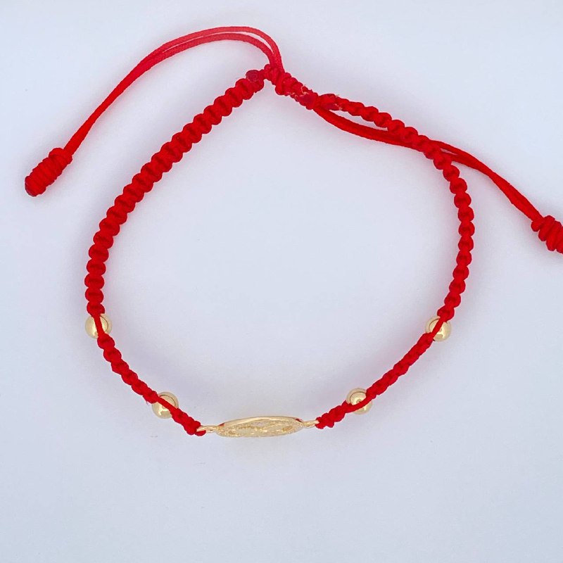 Pulsera Tejida Roja Aguila 1.65gr / Oro 18K &