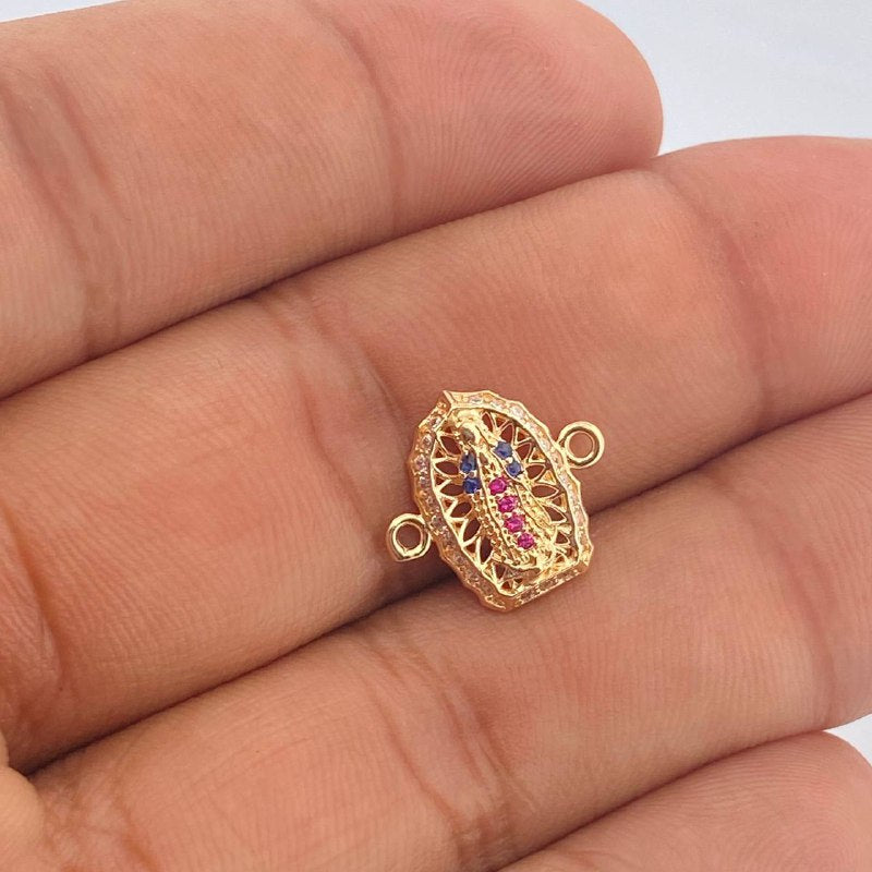 Herraje Virgen De Guadalupe 1.2gr / 1/2 in / Oro Amarillo 18K &