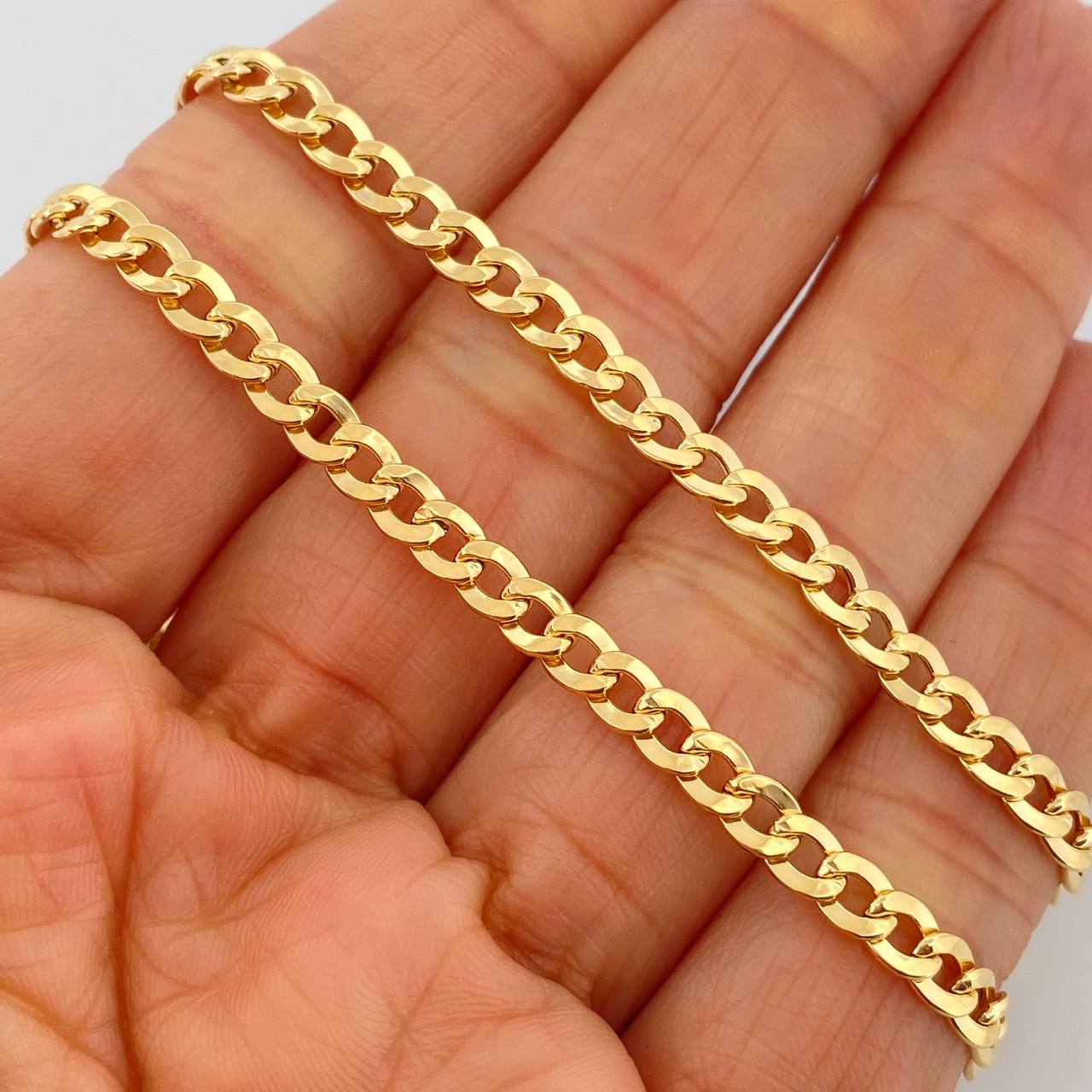 Cadena Cubana 7.5gr / 24 1/4 in / 3.9mm Oro Amarillo +1 18K &