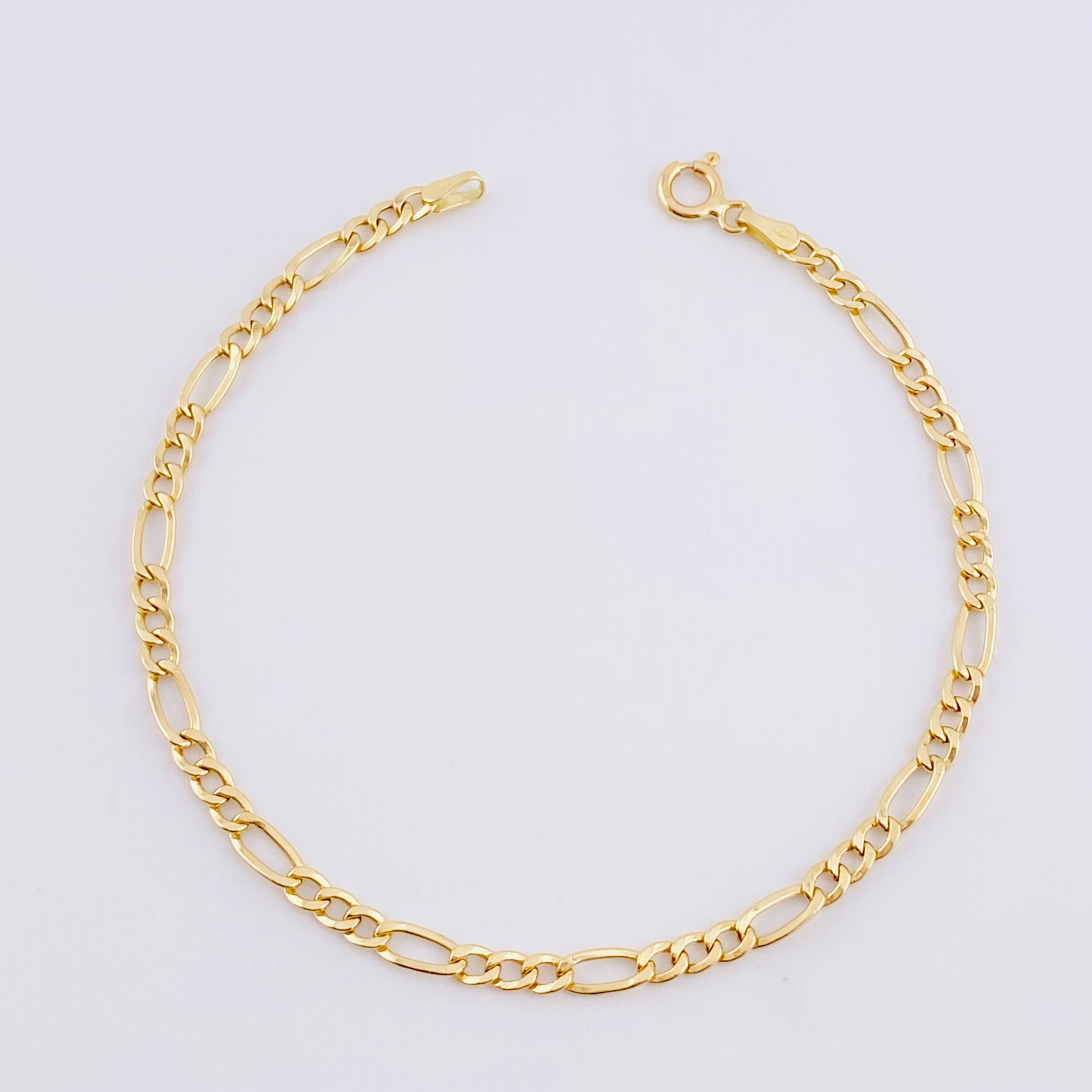 Pulso Figaro 1.5g / 7 1/2 in / 3.5mm Oro Amarillo 18K