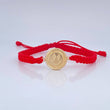 Pulsera Tejida Roja Carita Feliz 1.35gr / Oro 18K $
