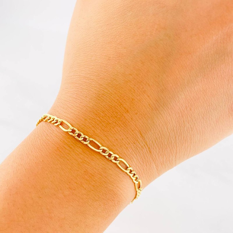 Bracelet Figaro 1.45g / 7 1/2 in / 3.55mm Yellow Gold 18K
