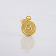 Pendant Circle Letter A 0.4g / 1/2 in 18K Yellow Gold