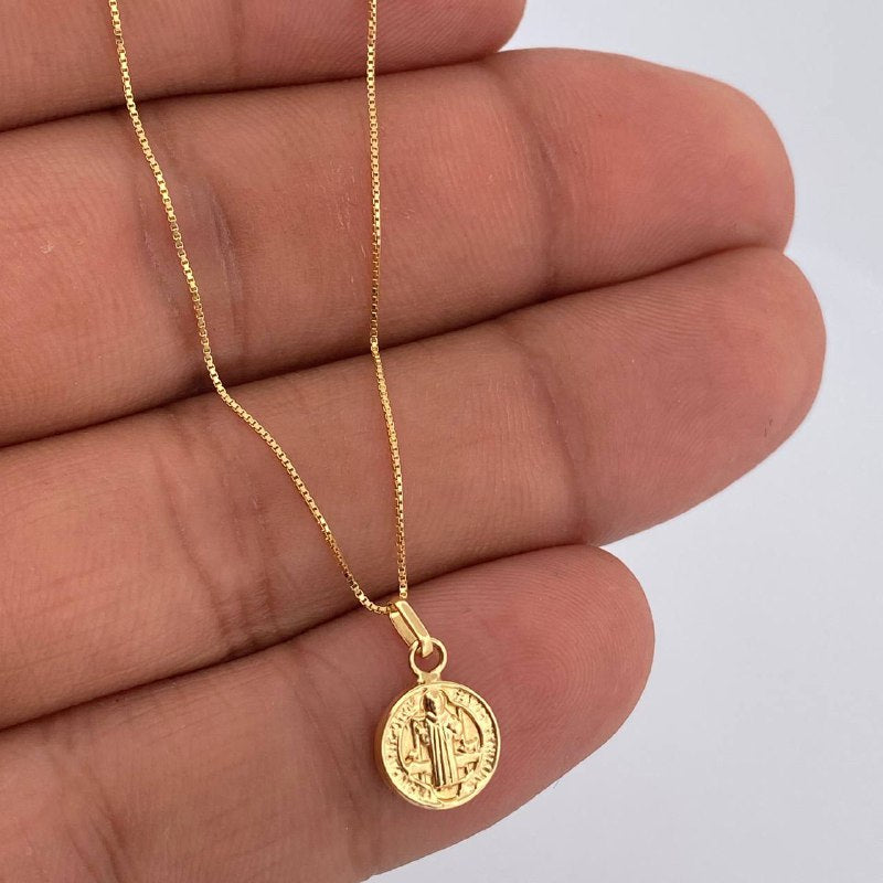 Venetian Chain and Pendant Set + San Benito 1.4gr / 18K Yellow Gold $