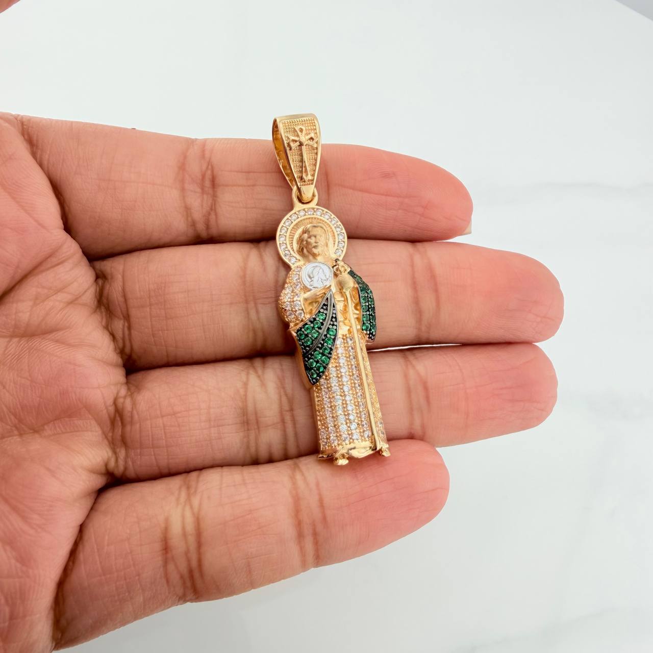 Dije San Judas Tadeo 6.4 g / 2 in Tres Oros 18K