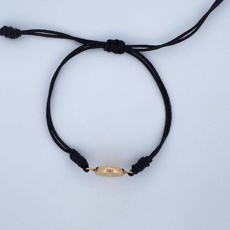 Black Woven San Benito Bracelet 0.75gr / 18K Gold &