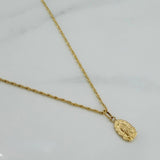 Set Cadena Lazo + Dije Virgen De Guadalupe / 1,35 gr / 17 3/4 in Oro Amarillo 18K