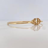 Diamond Cut Butterfly Hoop Bracelet 3.55 g / 6 1/2 in / 1.6 mm 18K Yellow Gold