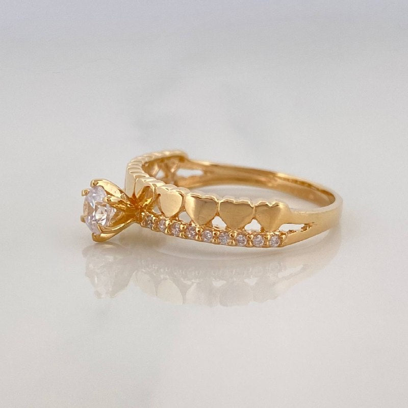 Solitaire Ring Heart Channel 2.45 g / T6 1/4 Yellow Gold 18K