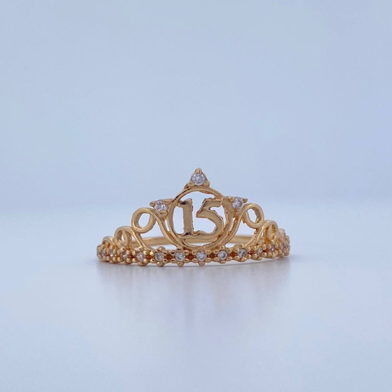 Anillo Corona 15s 1.8gr / T7 1/4 / Oro Amarillo 18K &