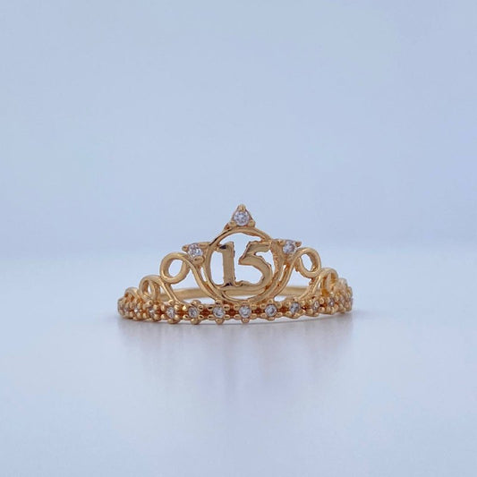 Anillo Corona 15s 1.8gr / T7 1/4 / Oro Amarillo 18K &