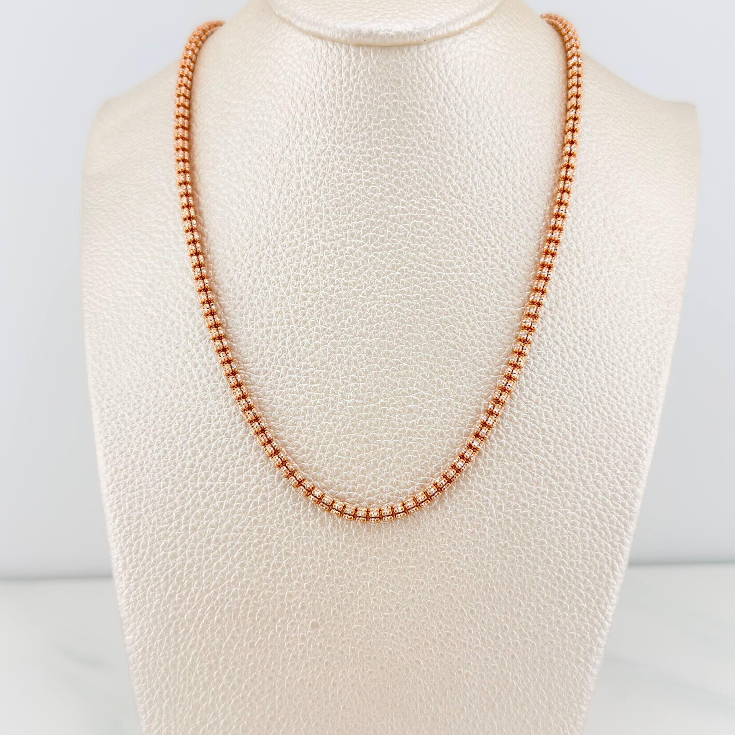 Ice Chain 24 g / 27 3/4 in / 3 mm Two-Tone White and Rose Gold 18K
