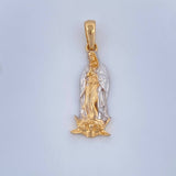 Dije Virgen Guadalupe 2.65gr / 3.1cm / Dos Oros Amarillo Blanco 18K $