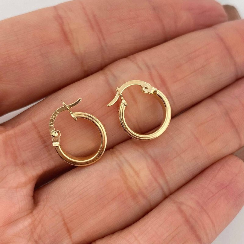 Candongas Tornillo Punteadas 1.3 g / 1/2 in Oro Amarillo 18K