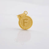 Dije Circulo Letra F 0.6g / 3/4 in Oro Amarillo 18K
