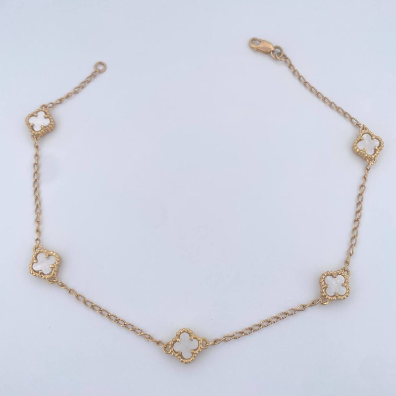 Clover Anklet Espiga 5.1gr / 9 1/4 in / 18K Gold $