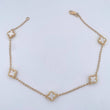 Clover Anklet Espiga 5.1gr / 9 1/4 in / 18K Gold $