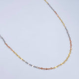 Flower Mirror Chain 0.85gr / 17.7in / Three Golds +3 18K $