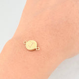 Charm Circle Letter J 0.6g / 3/4 in 18K Yellow Gold