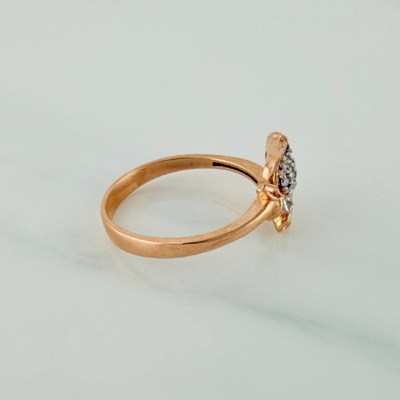 Anillo Rosas 2.7gr / T7 1/4 / 3/4 in / Dos Oros Blanco Rosa 18K $