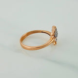 Anillo Rosas 2.7gr / T7 1/4 / 3/4 in / Dos Oros Blanco Rosa 18K $