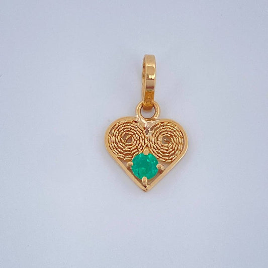 Filigree Heart Pendant 0.5gr / 1/2 in / 18K Gold $